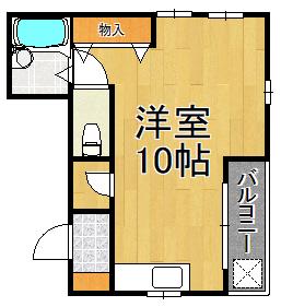 エレメンツアクア(ワンルーム/3階)の間取り写真