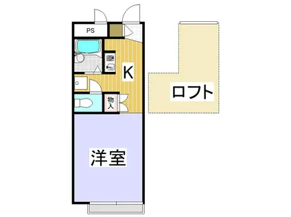 レオパレスドミールII(1K/2階)の間取り写真