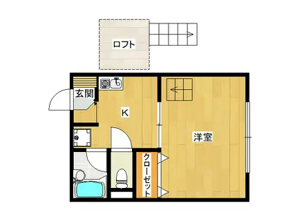 メープルコートI(1K/1階)の間取り写真