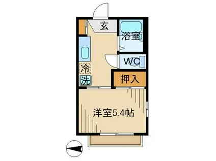 フレグランス平山(1K/2階)の間取り写真