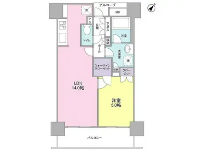 LASANTE五反田(1LDK/10階)の間取り写真