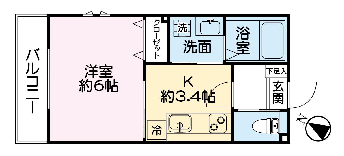 アン・ファス目白 内見予約受付中(1K/2階)の間取り写真