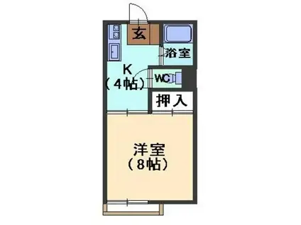 イーストハイツ(1K/1階)の間取り写真
