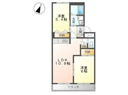 プチフルール(2LDK/2階)の間取り写真