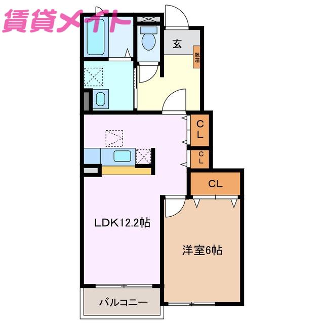 グランプレーヌA(1LDK/1階)の間取り写真