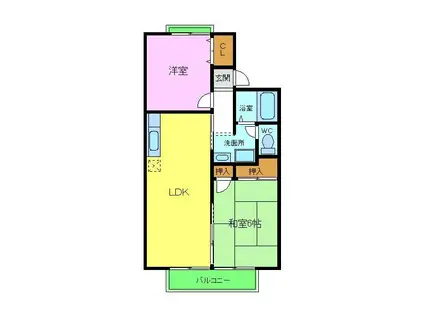 シャトードイワネ17(2LDK/1階)の間取り写真