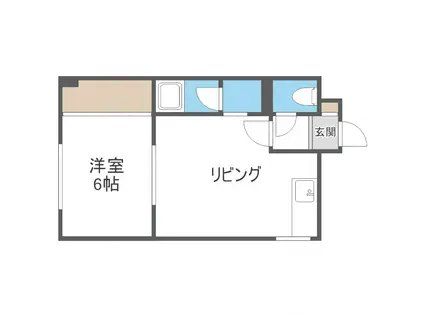 ハイムミント(1LDK/4階)の間取り写真