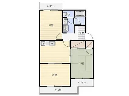 YUYUハイツII(3DK/4階)の間取り写真