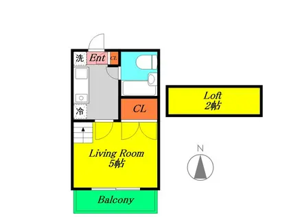 サンタリーベ(1K/1階)の間取り写真
