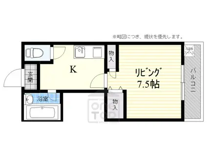 グリーンピア大蔵司Ⅰ(1K/3階)の間取り写真