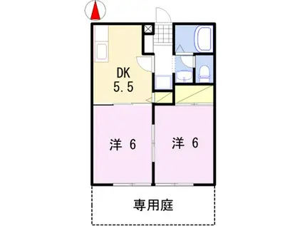 ハイツブランドール(2DK/1階)の間取り写真