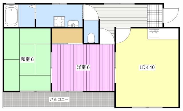 陽だまりのブルーファミリア (2LDK/2階)の間取り写真