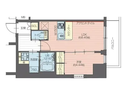 プレジオ永和EURO(1LDK/7階)の間取り写真