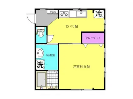 松本アパート(1DK/2階)の間取り写真