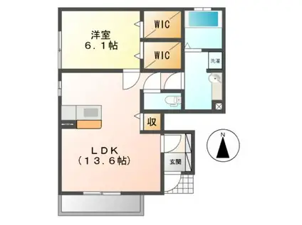 アベニール小黒田(1LDK/1階)の間取り写真