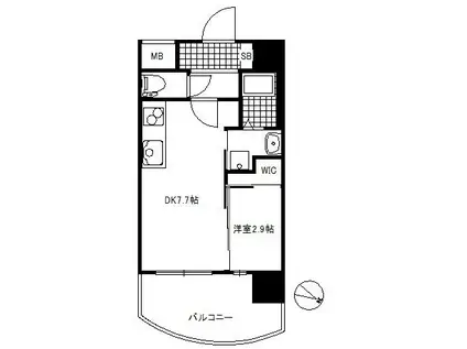 セレニテ神戸ミラクノール(1DK/2階)の間取り写真