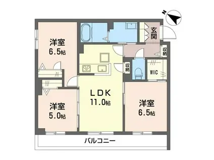 プラムガーデンA(3LDK/1階)の間取り写真