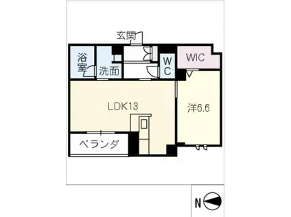 ドエル ジョーダン(1LDK/4階)の間取り写真