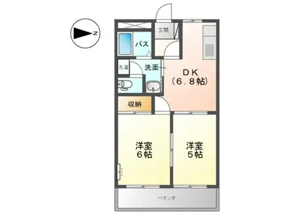 プレッソ・リーヴァII(2DK/2階)の間取り写真