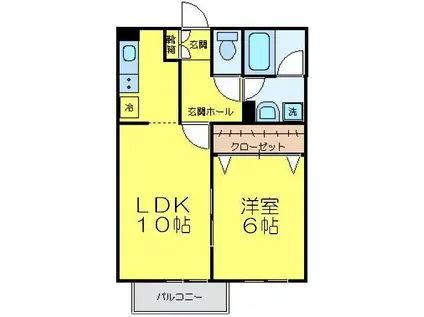 ブレヴァ所沢(1LDK/1階)の間取り写真