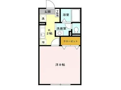 燦コーポ(1K/1階)の間取り写真