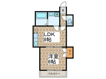 メゾン ミヤモト(1LDK/2階)の間取り写真