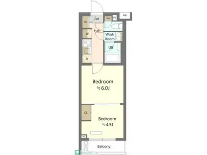 ES-GRANDE綾瀬(2K/4階)の間取り写真