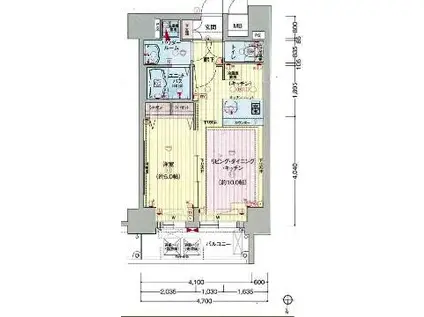 プレサンス丸の内レジデンスIII(1LDK/2階)の間取り写真
