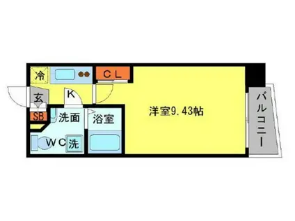 SERENITE天六西(1K/5階)の間取り写真