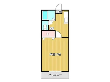 ハイツルナ1(1K/1階)の間取り写真