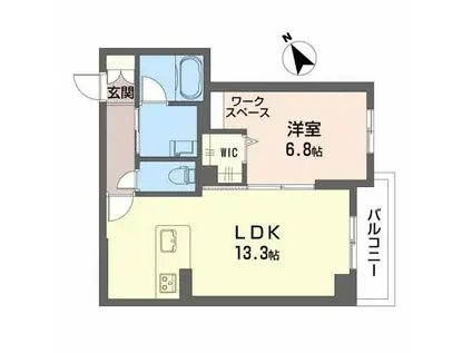 シャーメゾン仁王門通(1LDK/3階)の間取り写真