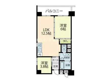 ドルフ磯子(2LDK/10階)の間取り写真