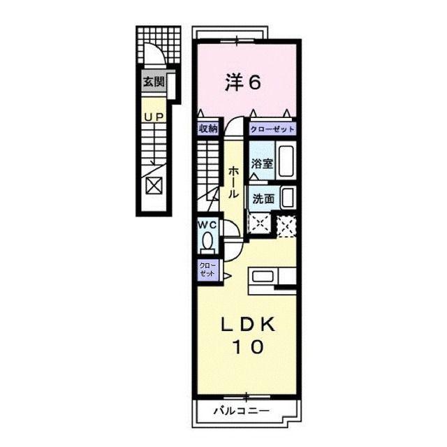 グランデ パラッツオII(1LDK/2階)の間取り写真