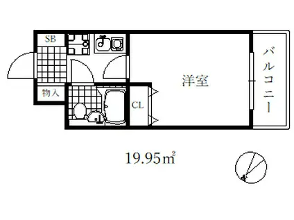 ホーユウコンフォルトステーションプラザ神戸西(1K/6階)の間取り写真