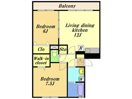 インクローバー(2LDK/3階)の間取り写真