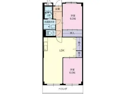 リンピア牟都志(2LDK/4階)の間取り写真