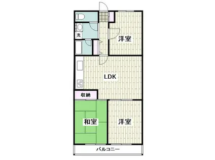 オクトピア中原(3LDK/2階)の間取り写真