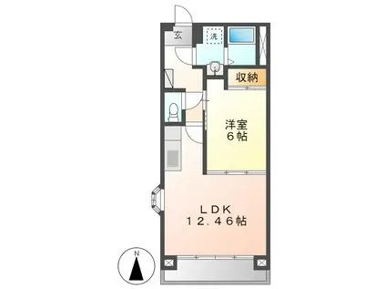 NOBLISS港北(1LDK/4階)の間取り写真