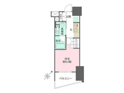 ザ・パークワンズ渋谷本町(1K/3階)の間取り写真