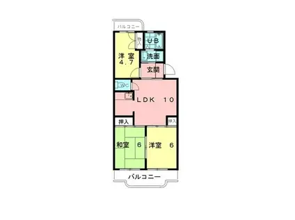 ルミエール平川地(3LDK/4階)の間取り写真