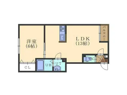 スペース昭和I(1LDK/1階)の間取り写真