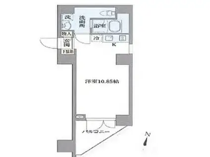 オープンブルーム東新宿(ワンルーム/8階)の間取り写真