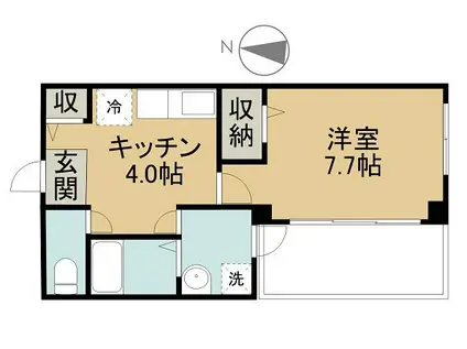 プリンスコート(1K/2階)の間取り写真