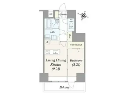 GRANPASEO三ノ輪(1LDK/12階)の間取り写真