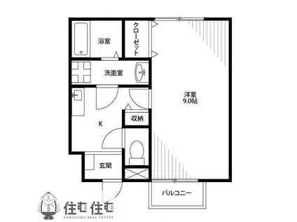 アンプルールブワレイ(1K/1階)の間取り写真