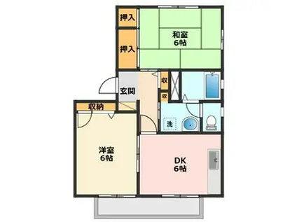 グリーンパークはやのA(2DK/2階)の間取り写真