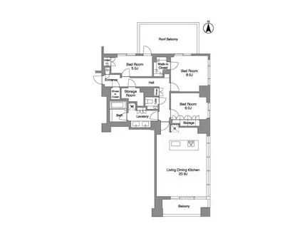 パークコート白金長者丸(3LDK/1階)の間取り写真