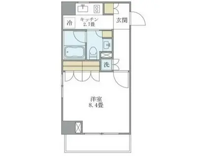 BRILLIA TOWER 池袋 ウエスト(1K/2階)の間取り写真