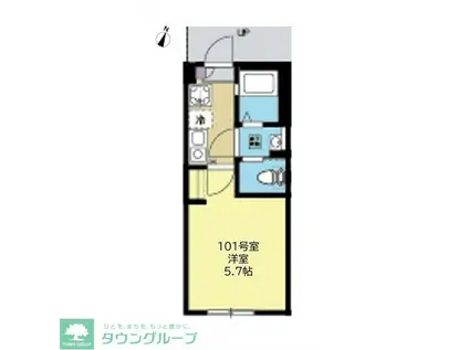 C.B.GREY.東林間(1K/1階)の間取り写真