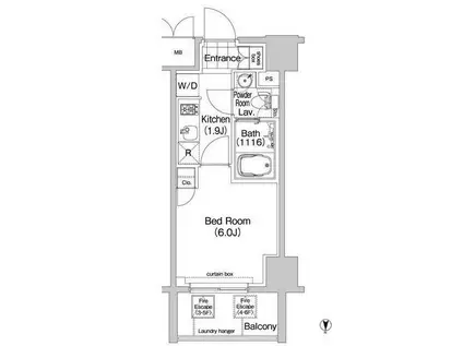 コンフォリア春日富坂(1K/2階)の間取り写真